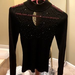 Dressy Black Sweater with Sparkle, M